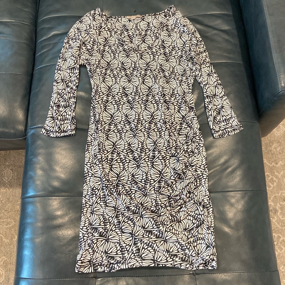 Banana Republic Black and White Patterned Dress